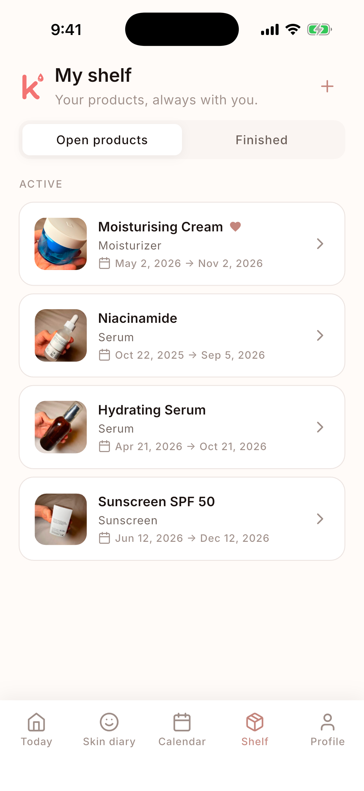 Kuzi — My products screen